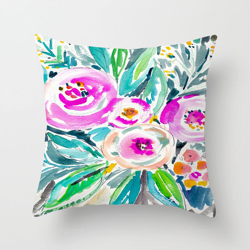 Home Decor Living Room Sofa Graffiti Flower Print Pillowcase Home Decor Living Room Sofa Graffiti Flower Print Pillowcase
